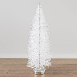 Glittered White Bottle Brush Tree