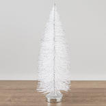 Glittered White Bottle Brush Tree