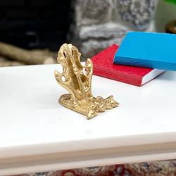 Dollhouse Miniature Gold Plate Holder