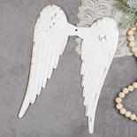 Distressed White Metal Angel Wings