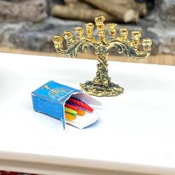 Dollhouse Miniature Menorah and Candles