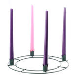 Advent Wreath Metal Wire Frame Ring and Taper Candles Set