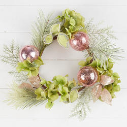 Artificial Hydrangea and Ornament Wreath