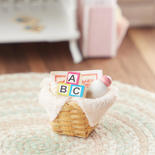Dollhouse Miniature Baby Basket Set