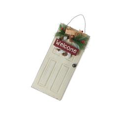 White Christmas Door with "Welcome" Sign