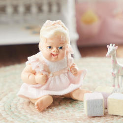 Molly In Pink Miniature Baby Dollhouse Doll