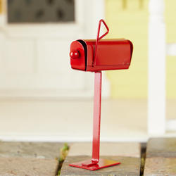 Dollhouse Miniature Red Mailbox