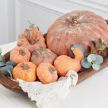 Rustic Orange Artificial Mixed Pumpkins and Gourds