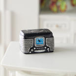 Dollhouse Miniature Black Retro Radio