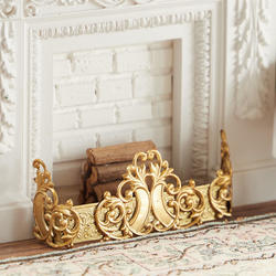 Dollhouse Miniature Brass Scroll Design Fireplace Screen