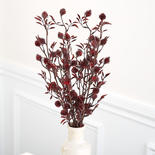 Burgundy Artificial Thistle And Leaf Bush