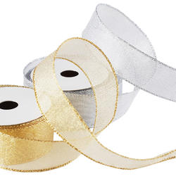 Gold and Silver Wired Ribbon Set