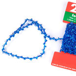 Mini Blue Tinsel Stretch Cord Garland