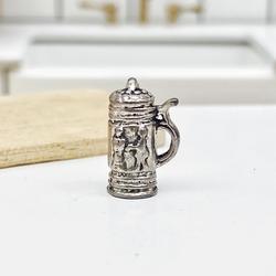 Dollhouse Miniature Antiqued Silver Beer Stein
