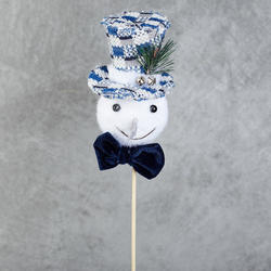 Snowman Head with Top Hat Pick