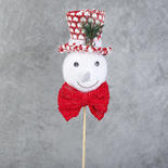 Snowman with Red and White Top Hat Pick