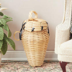 Miniature Woven Basket with Lid - True Vintage