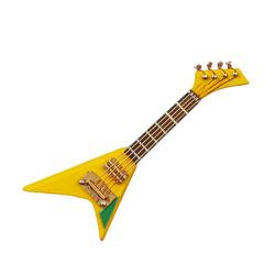 Miniature Yellow V-2 Style Electric Guitar