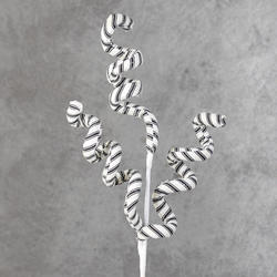 Black and White Frosted Spiral Spray