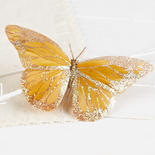Gold Glittered Artificial Butterfly