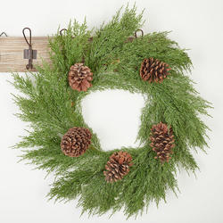 Artificial Juniper Cedar and Pine Cones Woodland Holiday Wreath