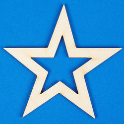 Unfinished Open Star Wood Cutout