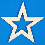 Unfinished Open Star Wood Cutout