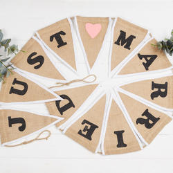 "Just Married" Burlap Pennant Banner