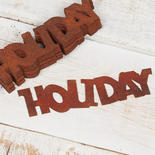 Rusty Tin "Holiday" Word Cutouts