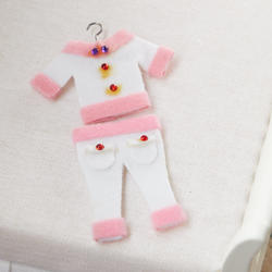 Dollhouse Miniature Pink Childs Pajamas on Hanger
