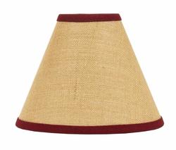 Burlap with Barn Red Stripe Lampshade