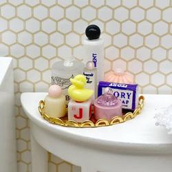 Dollhouse Miniature Pink Baby Bath Tray