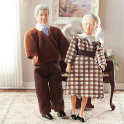 Dollhouse Miniature Grandparent Dolls