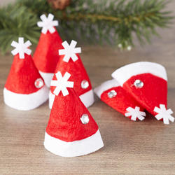 Miniature Red Felt Santa Hats