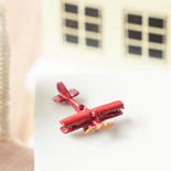 Dollhouse Miniature Red Toy Bi-Plane