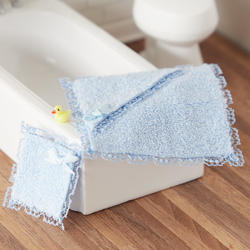 Dollhouse Miniature Blue Baby Towel Set