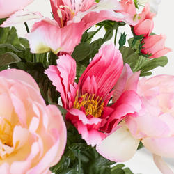 Beauty Pink Artificial Peony Cosmo Lily Bush