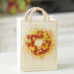 Dollhouse Miniature Fall Wreath Shopping Bag