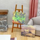 Dollhouse Miniature Easel and Paintings Set
