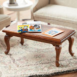 Dollhouse Miniature Coffee Table and Magazine Set