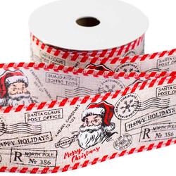 Santa Claus Post Office Wired Ribbon