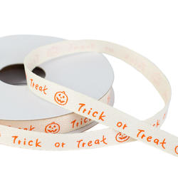 Halloween Trick or Treat Printed Cotton Twill Ribbon