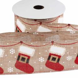 Christmas Stockings Wired Ribbon