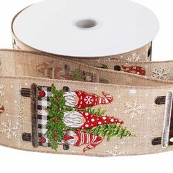 "Gnome Delivery" Christmas Wired Ribbon