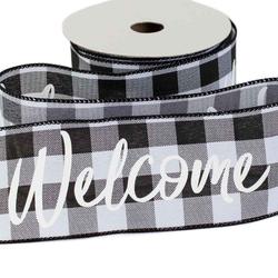 Buffalo Check Welcome Wired Ribbon