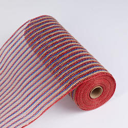 Red, Blue, and Jute Metallic Poly Deco Mesh Ribbon - Memorial Day - Holiday  Crafts - Factory Direct Craft