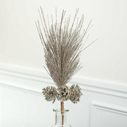 Platinum Artificial Long Needle Pine and Cones Pick