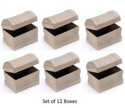 Set of 12 Decorate Your Own Paper Mache Treasure Chests Boxes