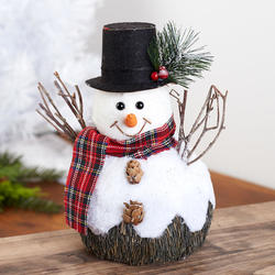 Snowman with Top Hat and Scarf