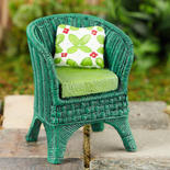 Mini Green Wicker Chair